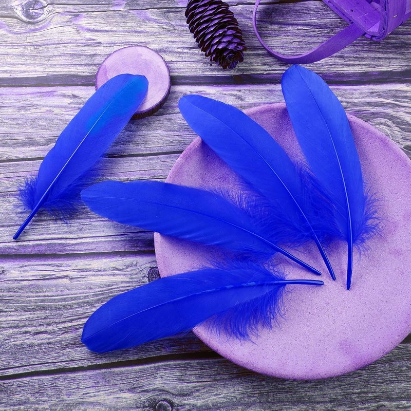 Ballinger Blue Craft Goose Feathers - 120Pcs 6-8inch Large Feathers for DIY Crafts,Angel Wings,Dream Catcher and Wedding Party Decor - Image 2